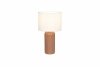 Lampka nocna stołowa ceramiczna podstawa tkaninowy abażur brązowa minimalistyczna klasyczna BLAIR R51811972 Rl